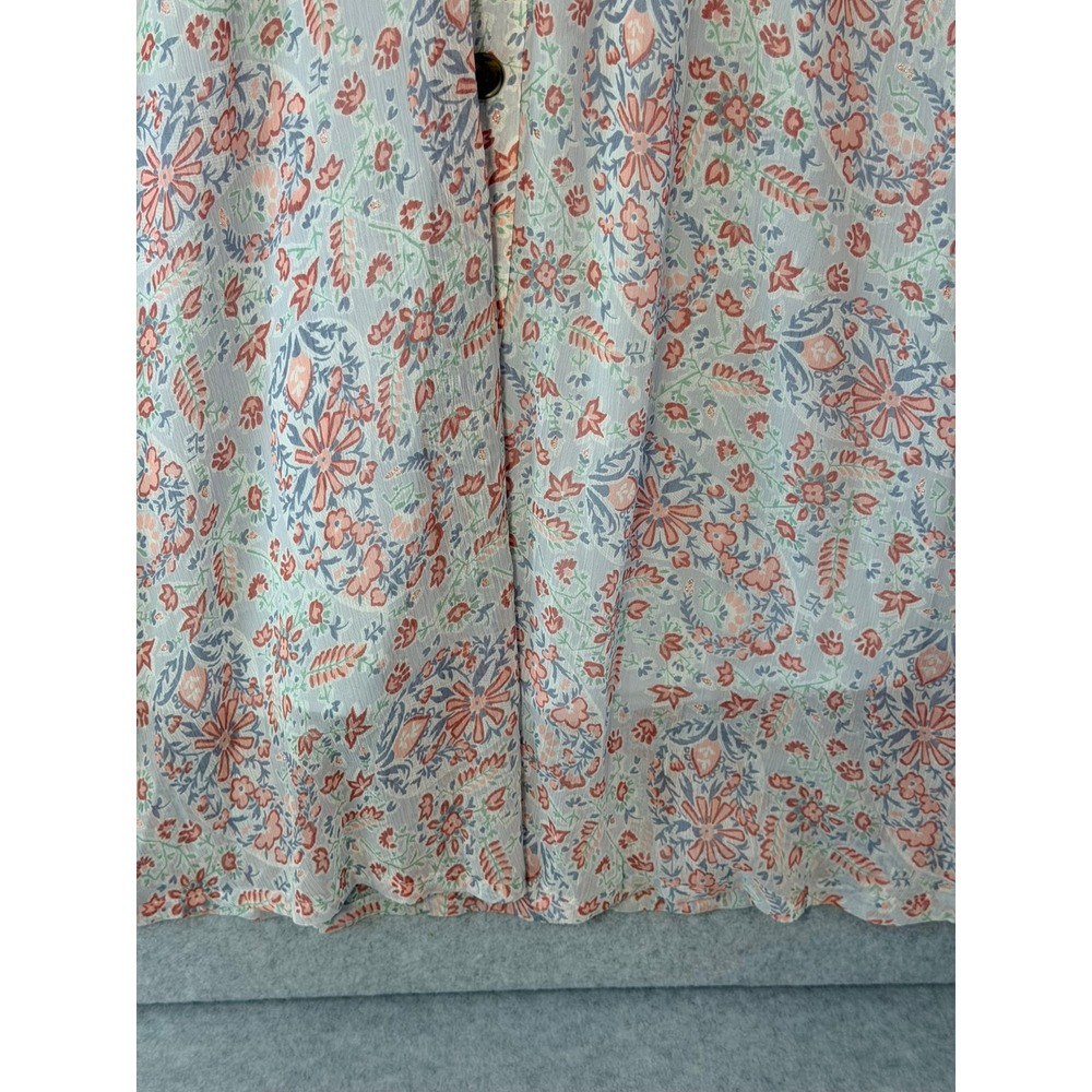 LC Lauren Conrad Playful Paisley Midi Dress Blue Pink Floral Cottagecore Medium - Picture 10 of 16